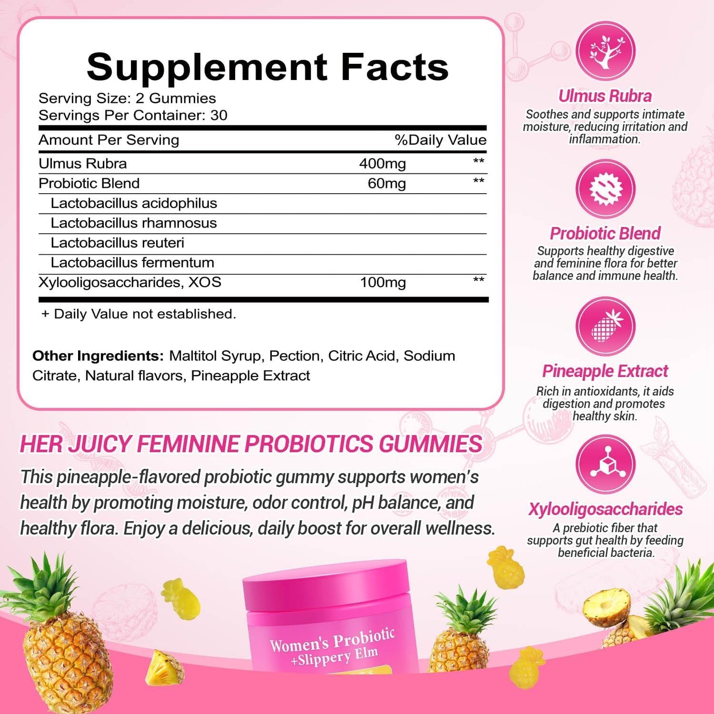 Yooloks Her Juicy Feminine Probiotics Gummies, 180 Count