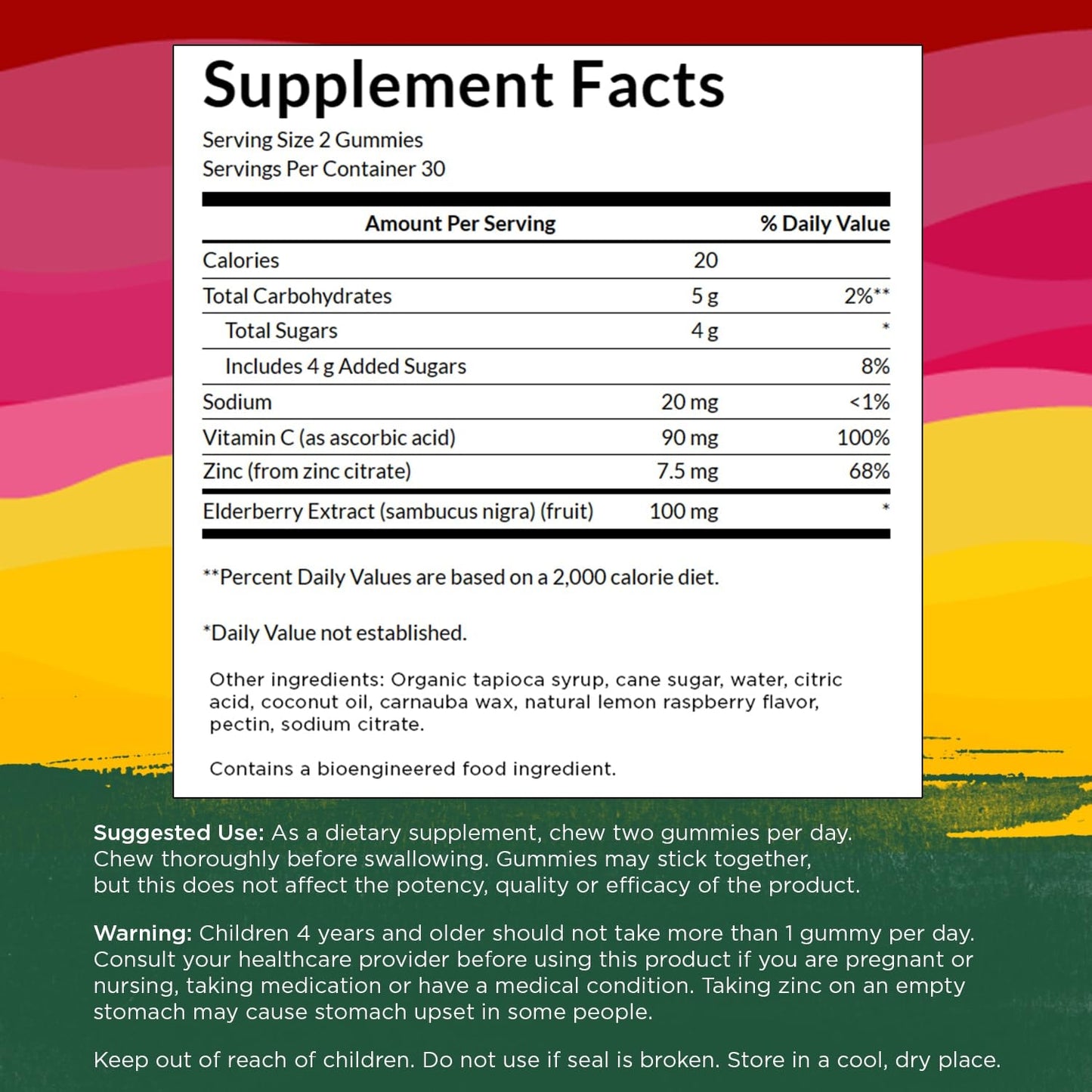 Swanson Elderberry Gummies with Zinc & Vitamin C Immune Support, 60 Gummies