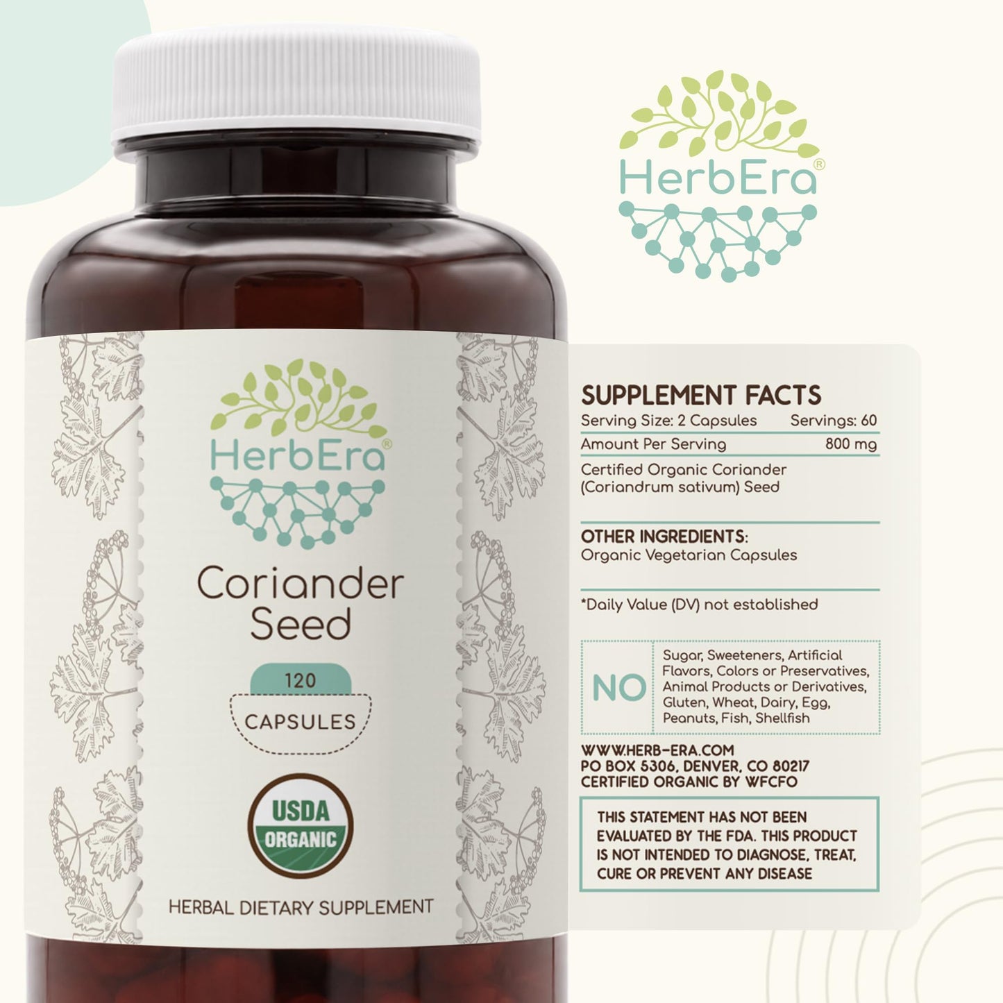 HerbEra Coriander Seed Capsules 120 Count