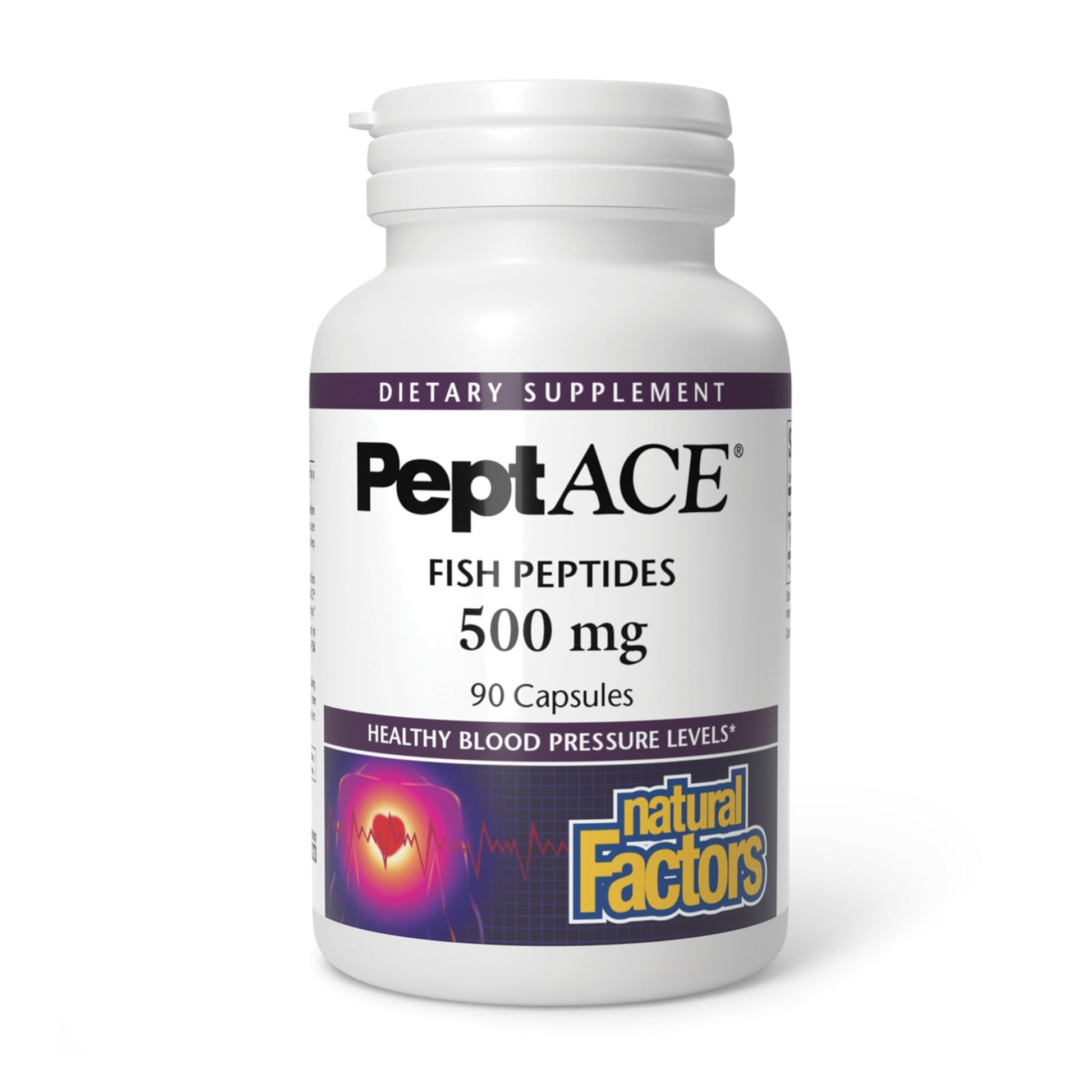 Natural Factors PEPTACE FISH PEPTIDES 500 mg Capsule, 90 Capsules