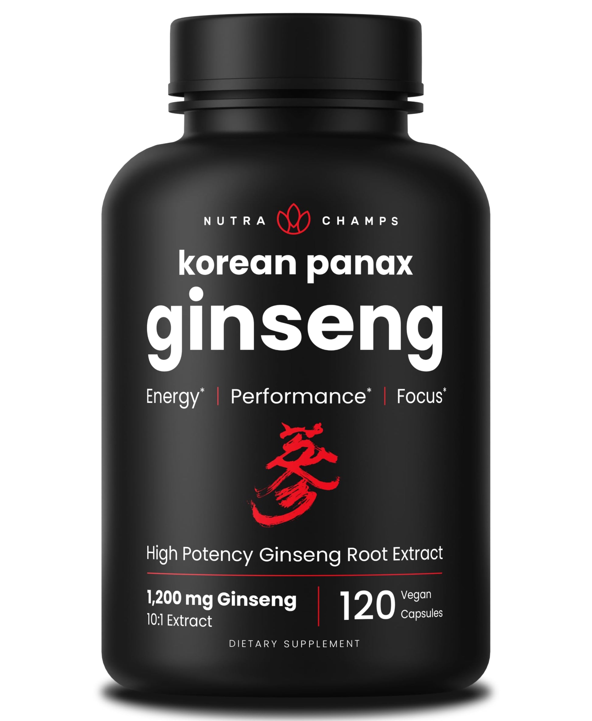 NutraChamps Korean Red Panax Ginseng Capsules 120 Count