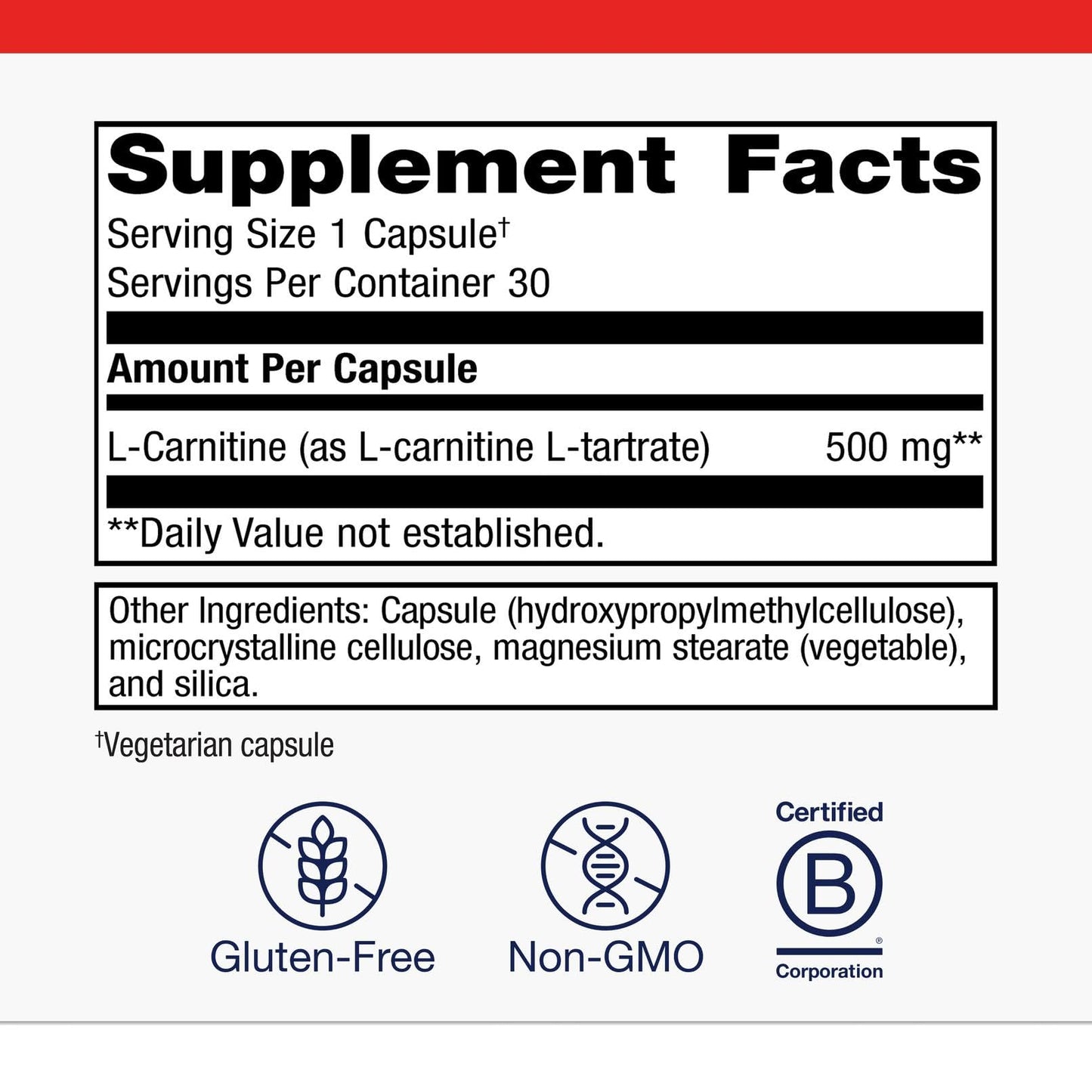 Metagenics L-Carnitine L-Tartrate Capsules, 30 Count