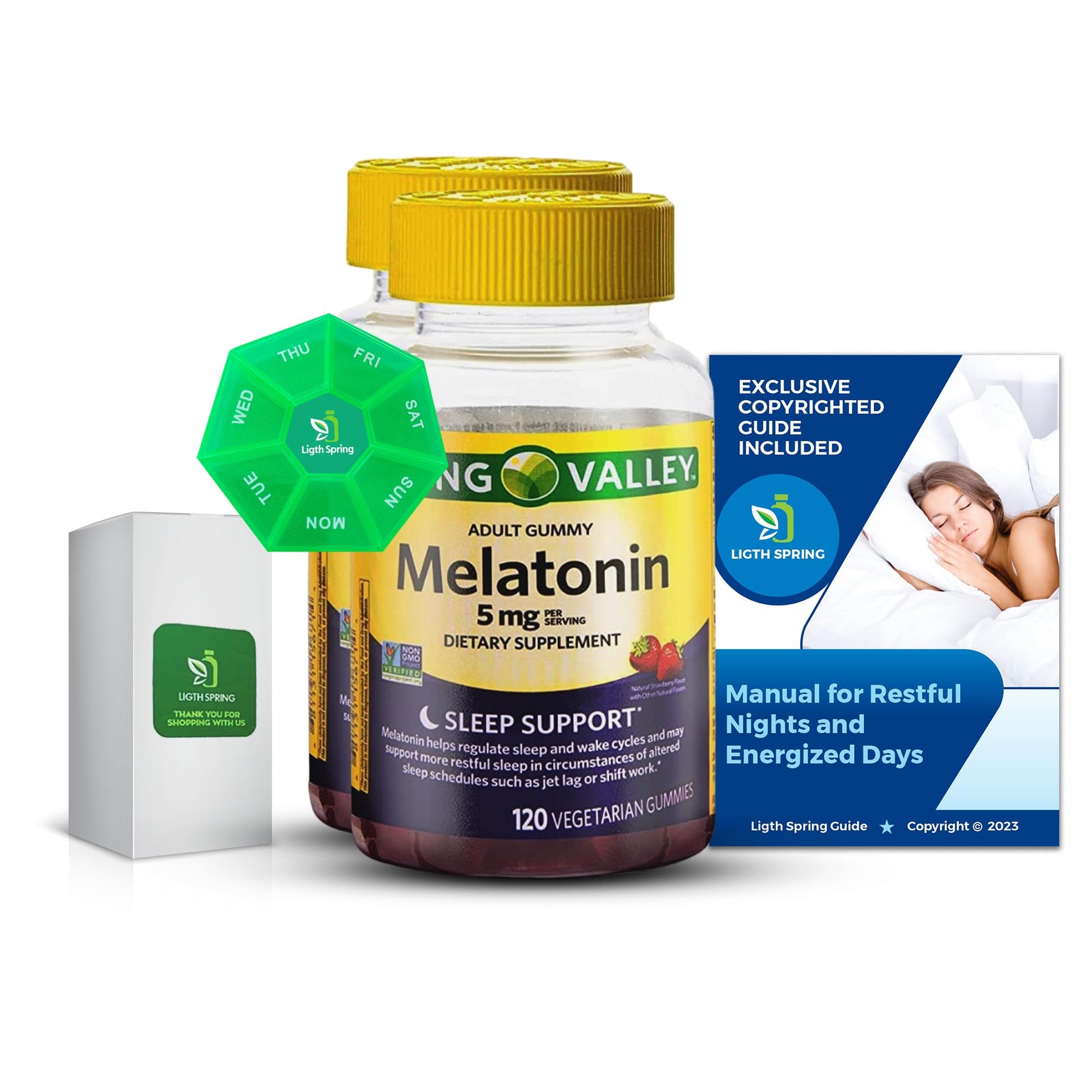 LightSpring Melatonin 5 mg Gummy, 120 Gummies