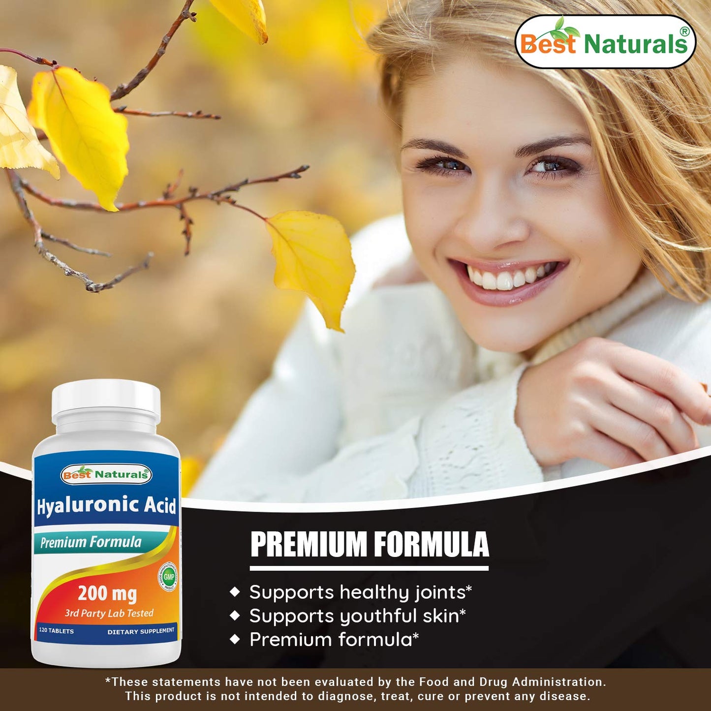 Best Naturals Hyaluronic Acid 200 mg Tablets, 360 Tablets