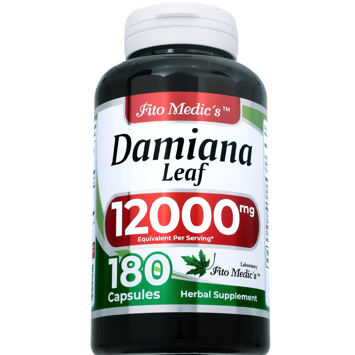 FITO MEDIC'S Damiana Leaf Capsules 180 Count
