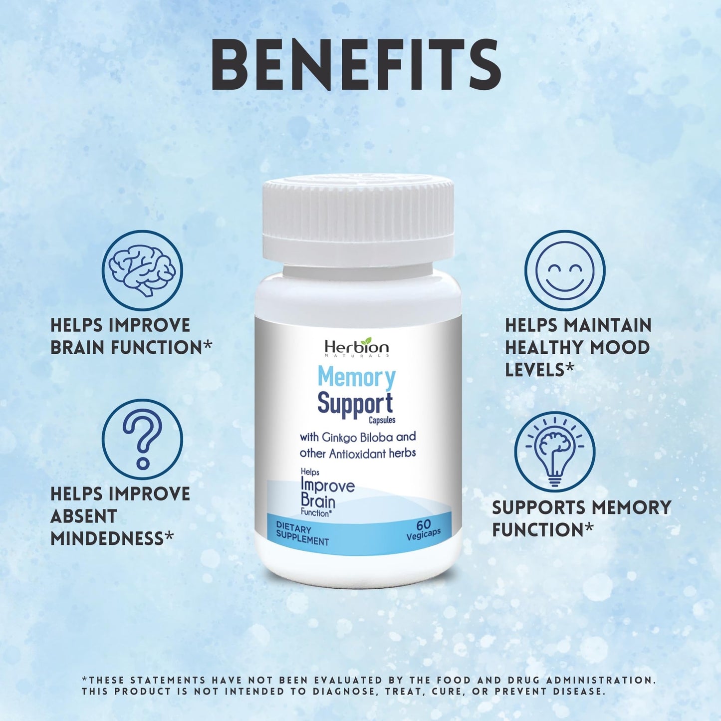 HERBION Naturals Memory Support Capsules, 60 Count