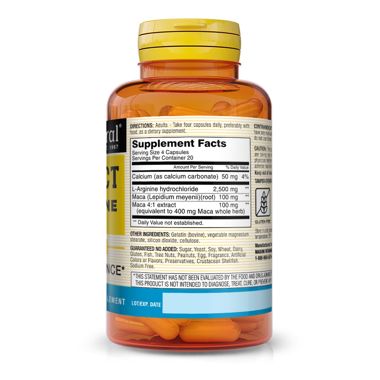 Mason Natural Vein Erect with L-Arginine and Maca Capsule, 80 Capsules