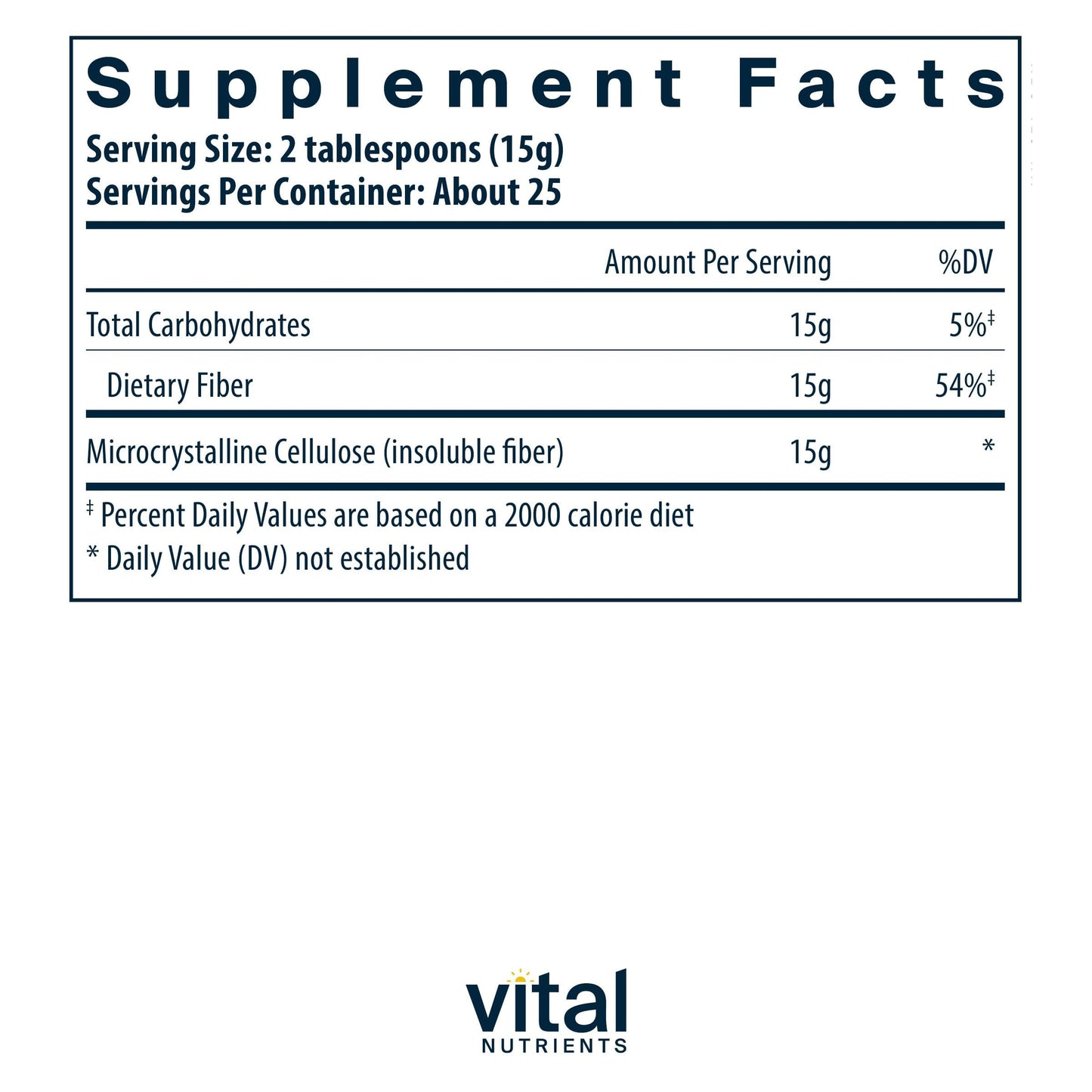 Vital Nutrients Cellulose Fiber Powder 13.23 Ounce