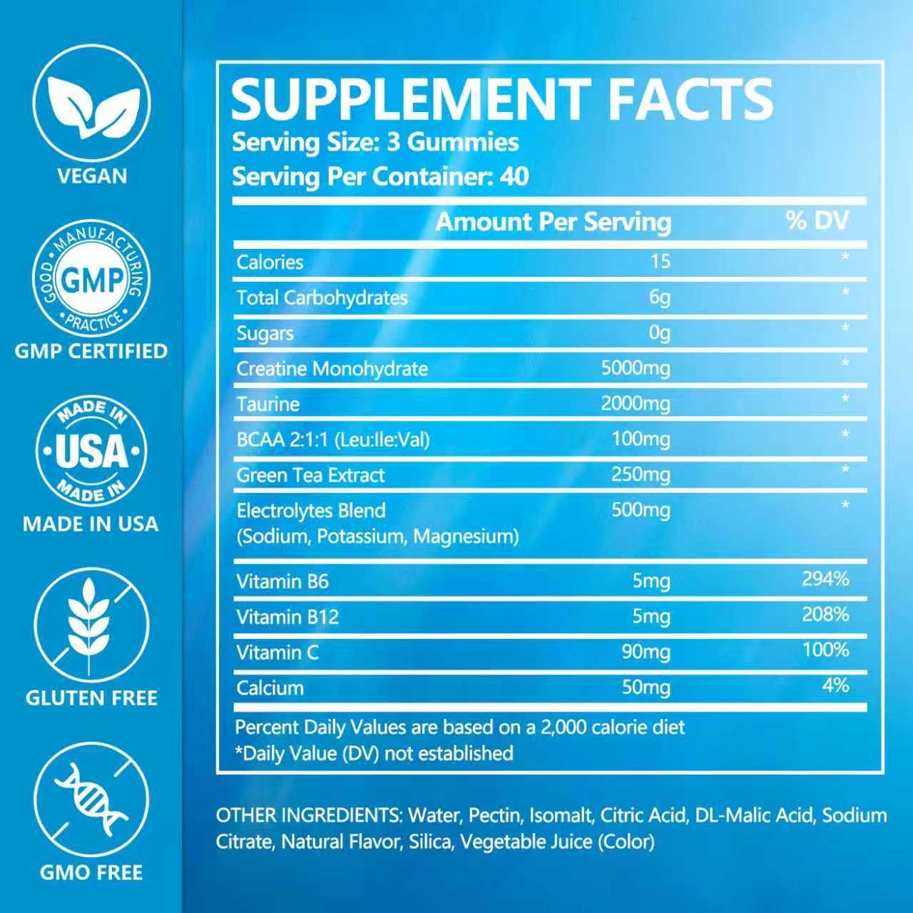 Exdoo Creatine Monohydrate Gummies 120 Count