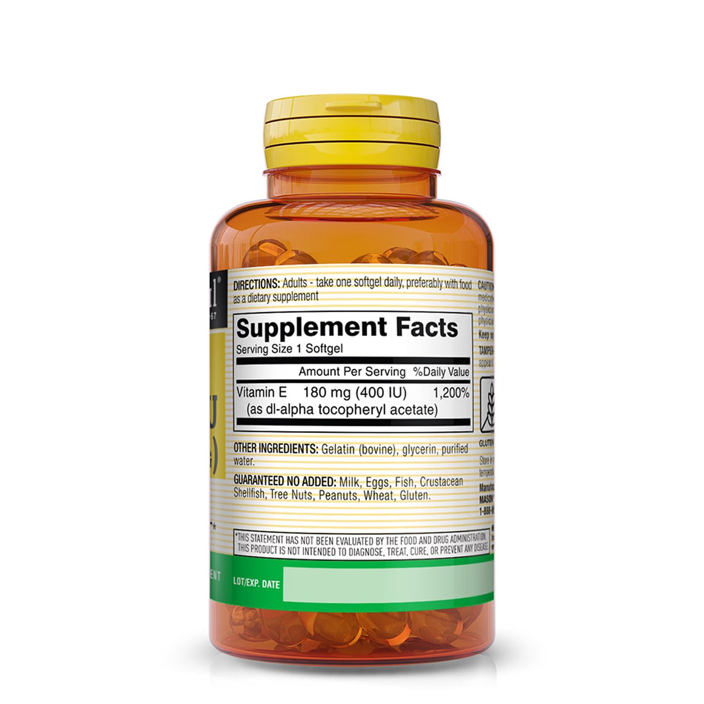 Mason Natural Vitamin E Softgels, 100 Count