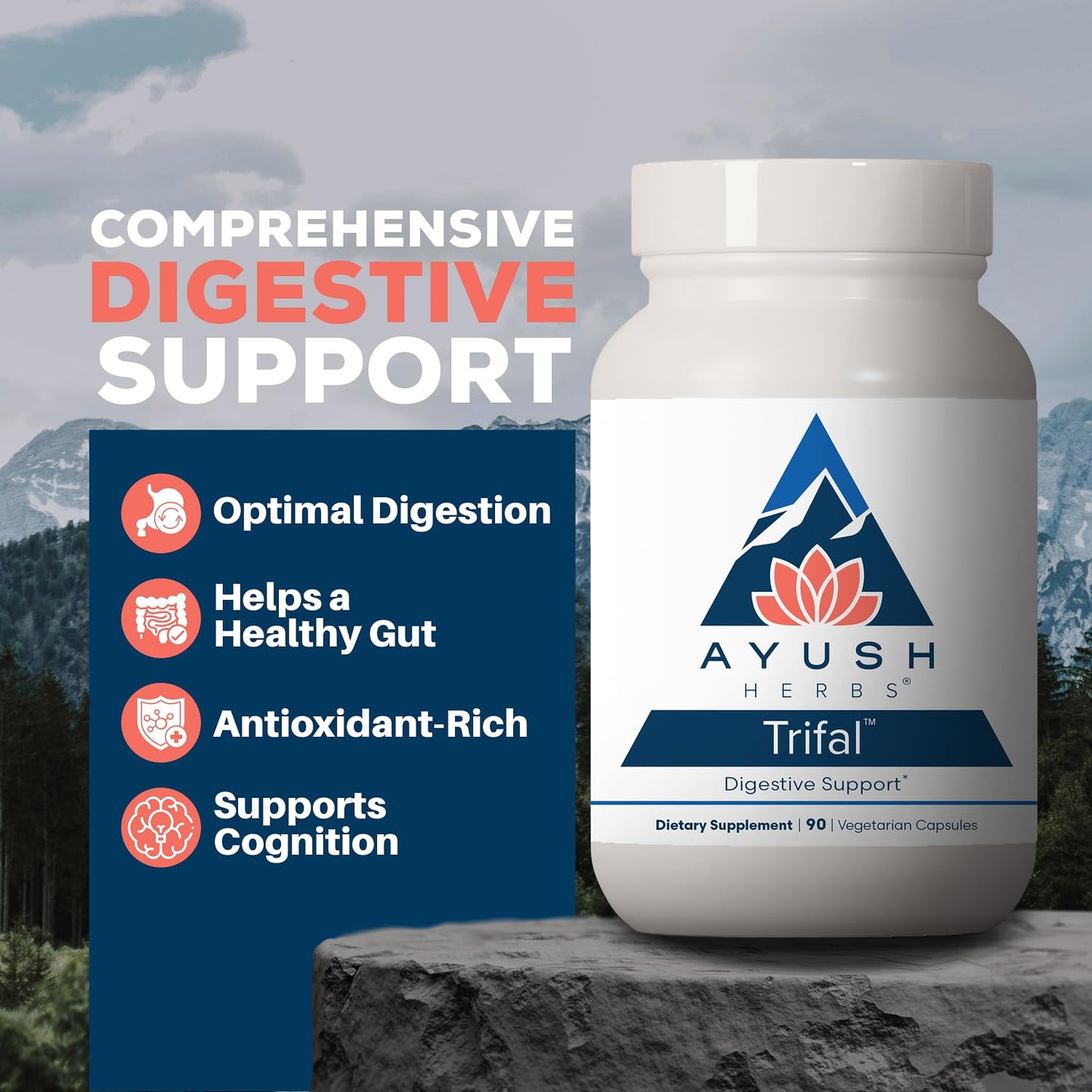 Ayush Herbs Trifal Digestive Support with Amla Capsules 90