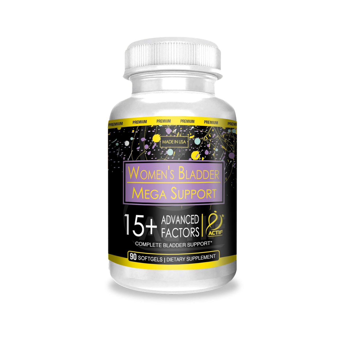 ACTIF Women's Bladder Mega Support with 15+ Factors Capsule 90 Count