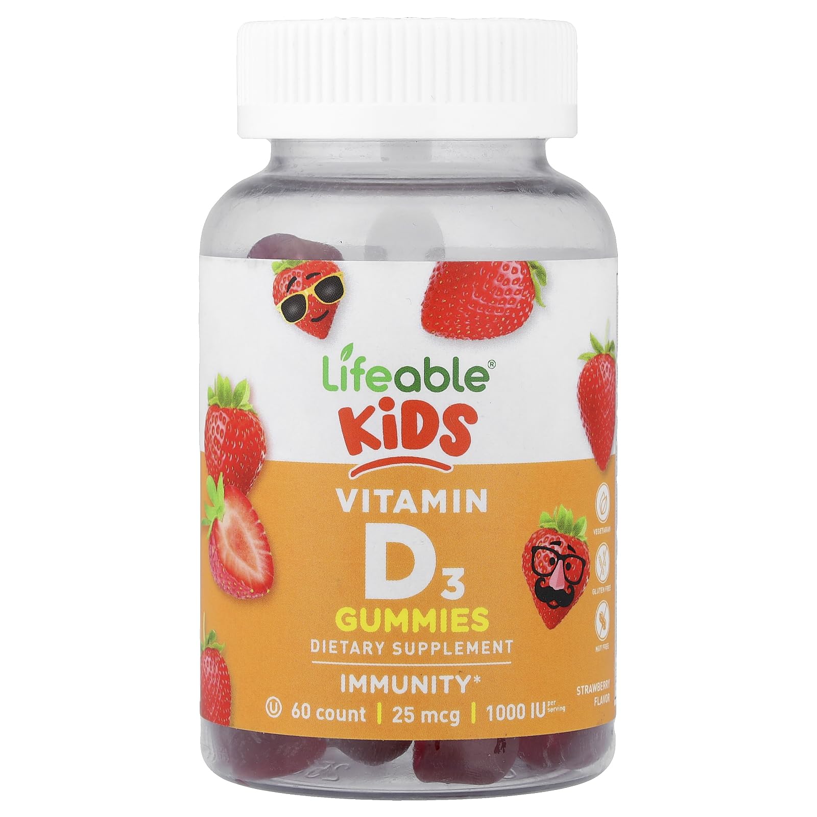 Lifeable Kids Vitamin D3 Gummies, 60 Gummies