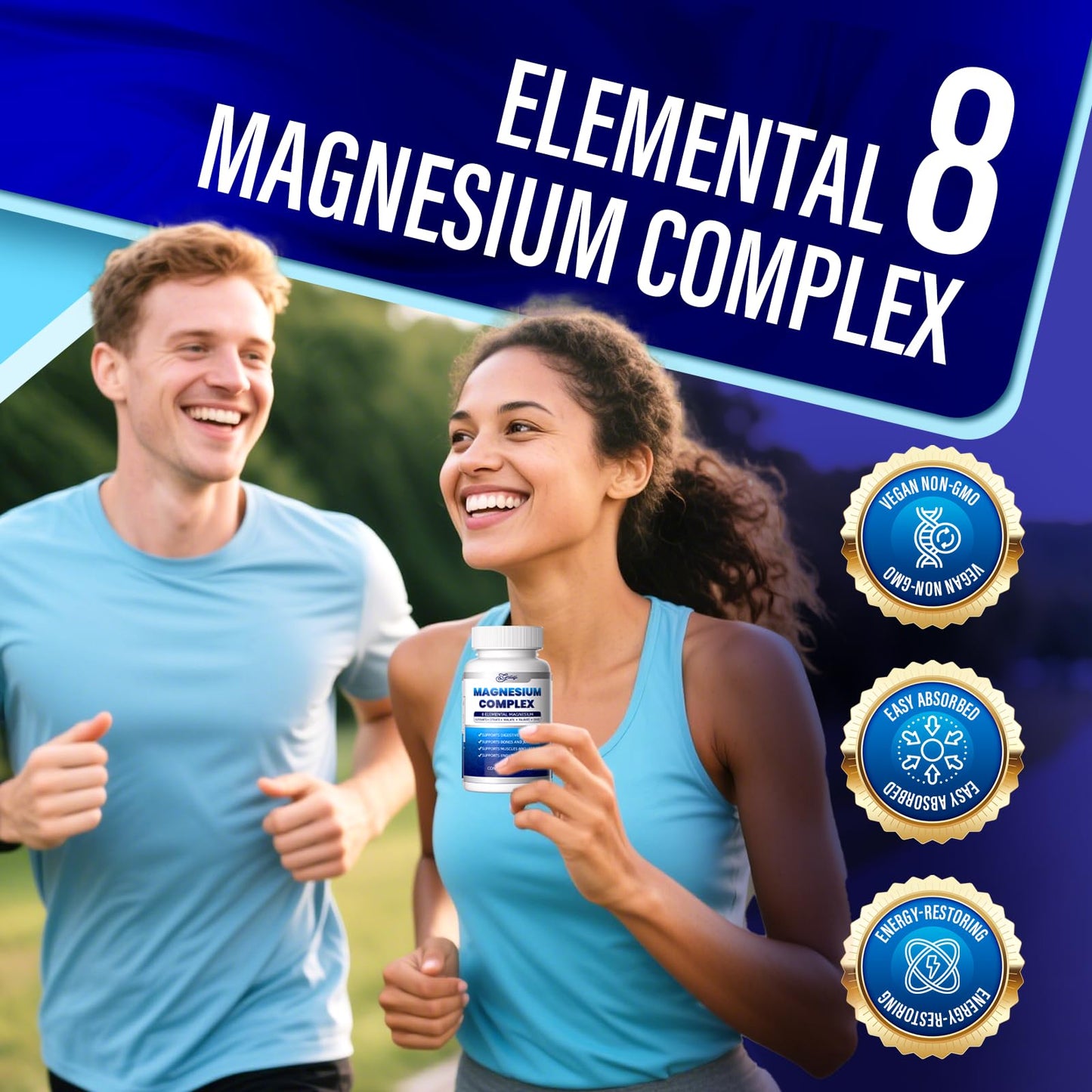 Guliqi 8-in-1 Magnesium Complex Supplement 1000mg 90 Capsules
