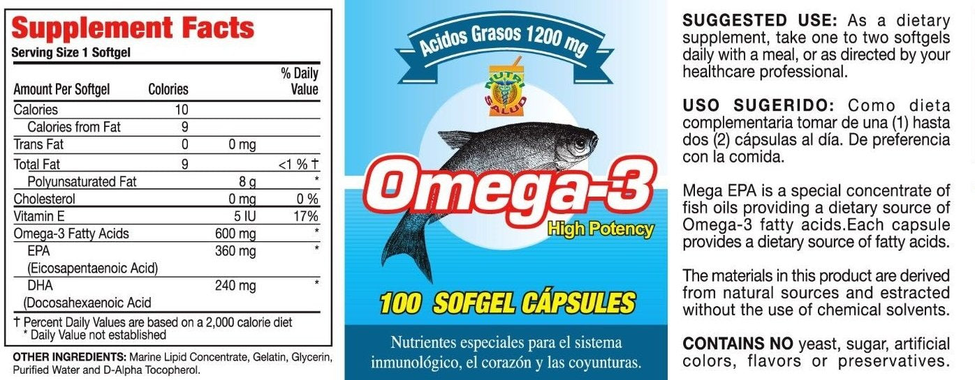 Nutrisalud Products Omega-3 Capsules 100 Count