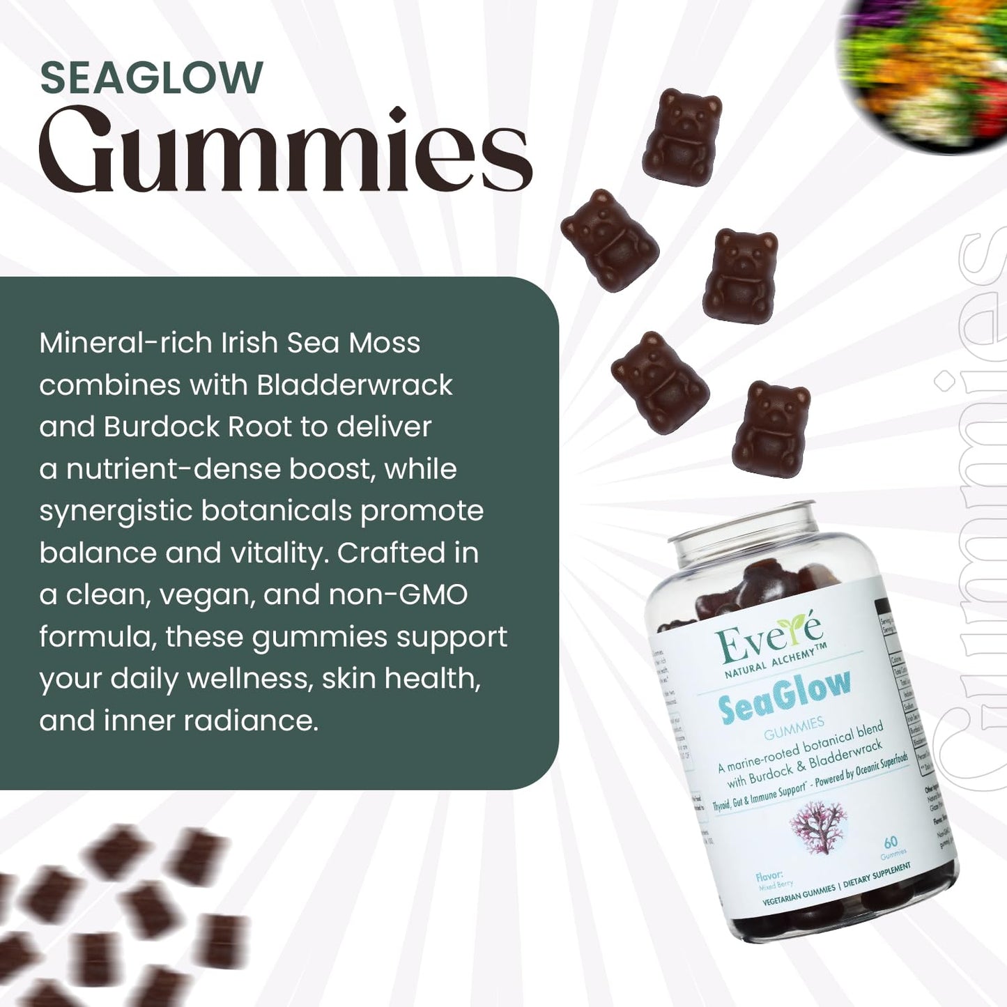 The EverÉ Natural Alchemy Sea Moss with Bladderwrack & Burdock Root Powder, 2.12 Ounce