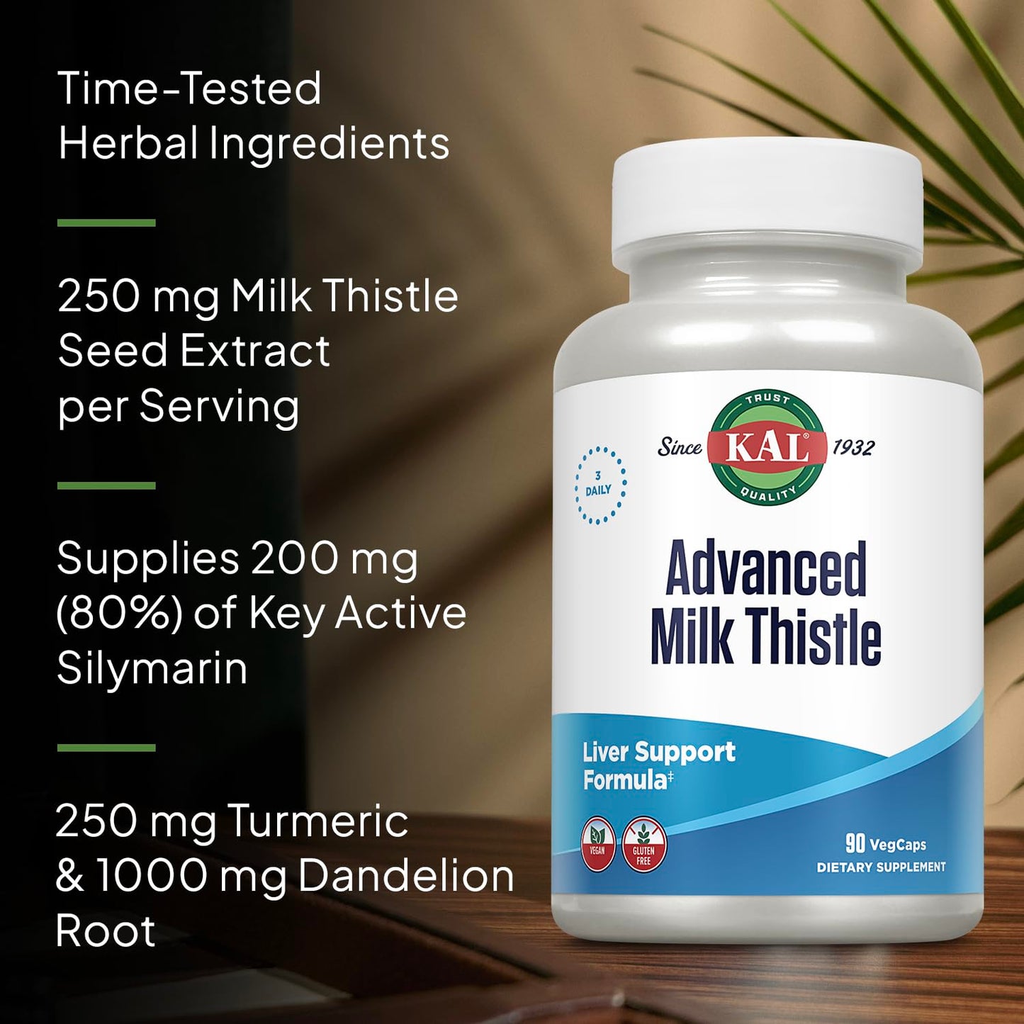 KAL Milk Thistle Liver Support Formula Capsules, 90 Count