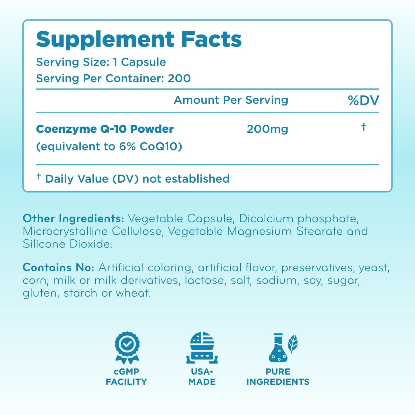Clear Formulas CoQ10 200mg Capsule, 200 Capsules