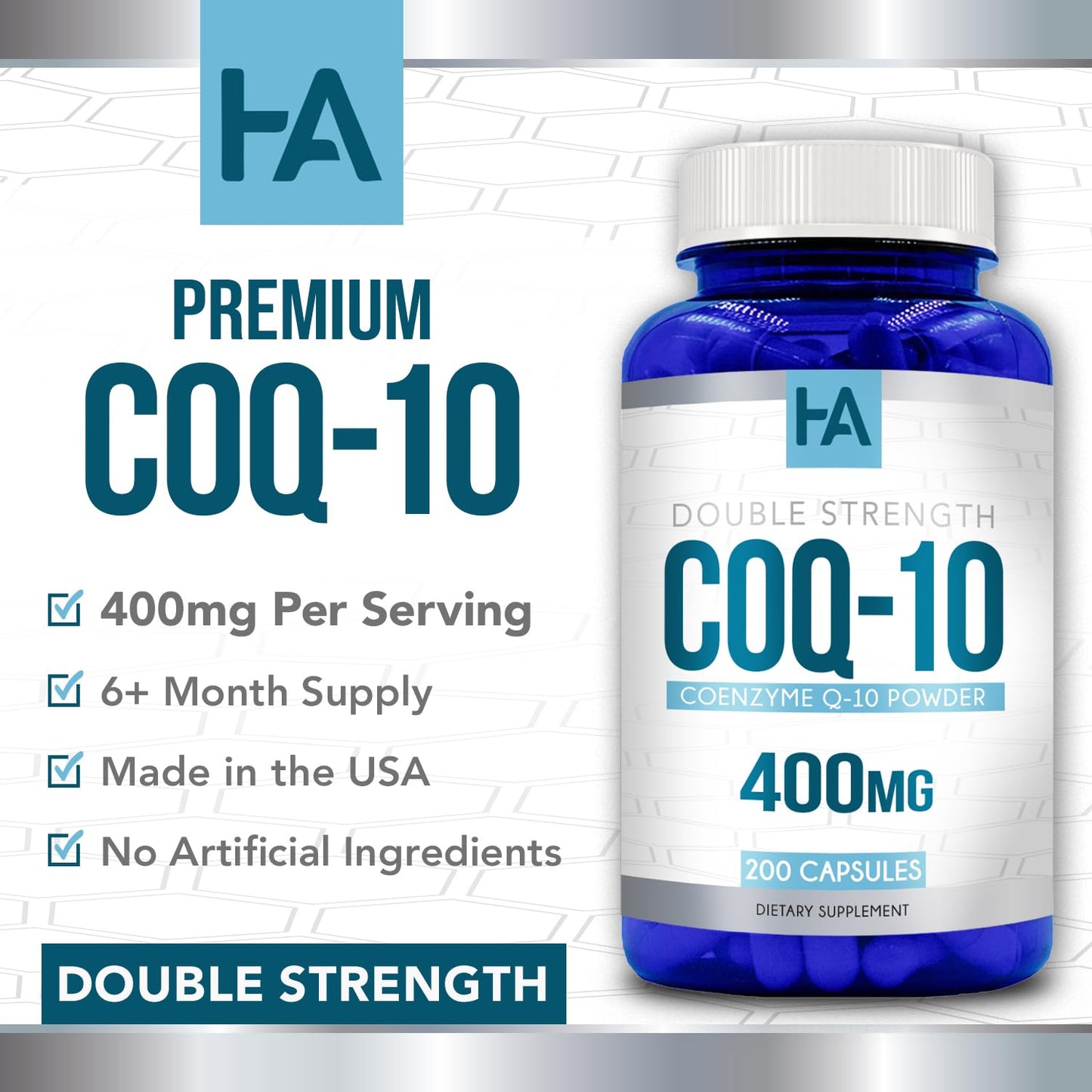 Healing Awakening CoQ10 400mg Capsules 200 Count