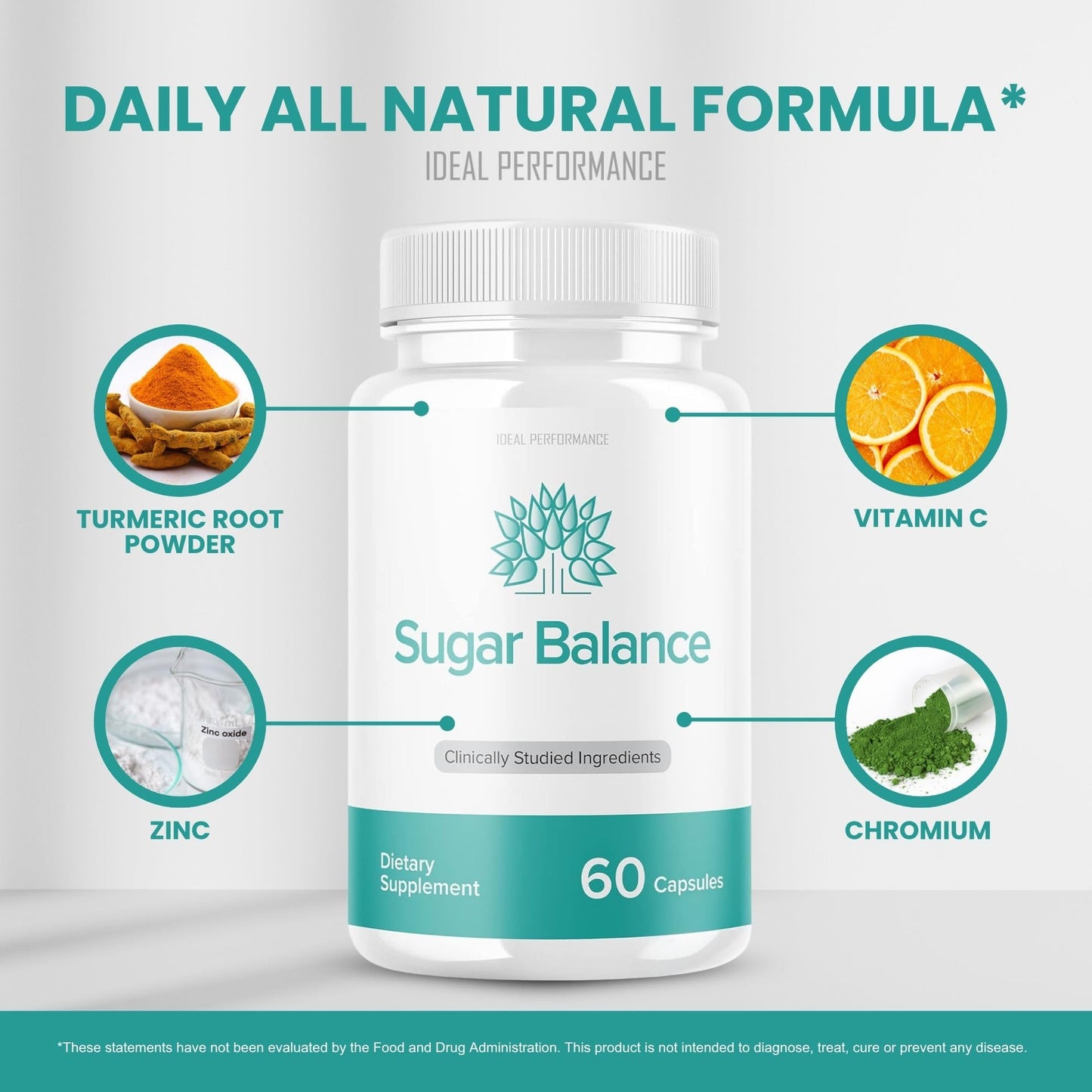 IDEAL PERFORMANCE SugarBalance Capsules Supplement Max Advanced Formula 300 Capsules