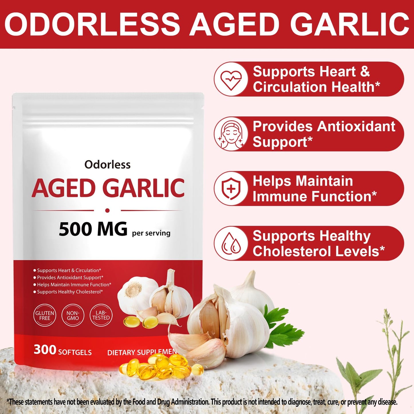 NIFEISHI Aged Garlic Extract Capsules 600 Count