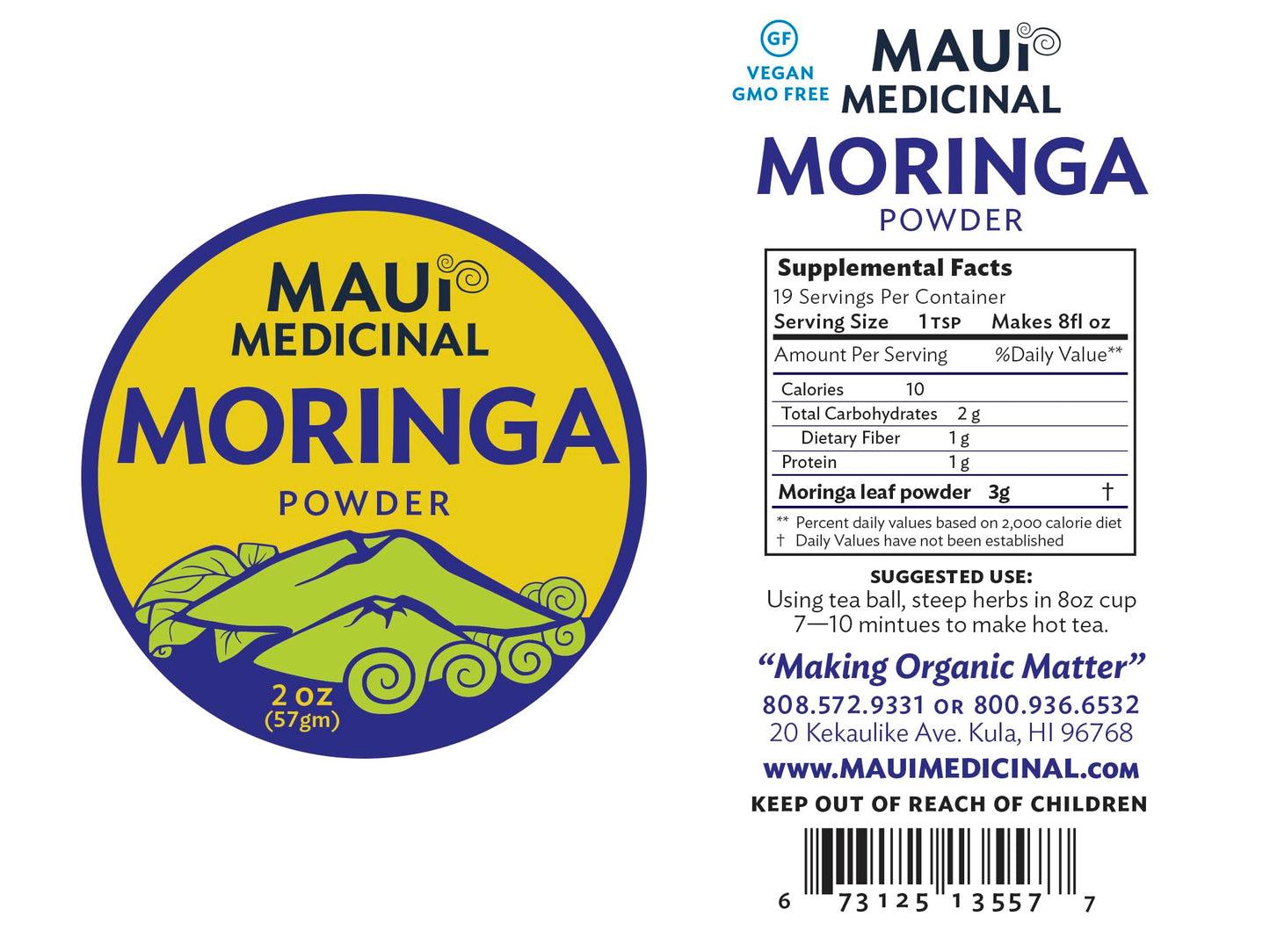 Maui Medicinal Herbs Moringa Powder 2 oz