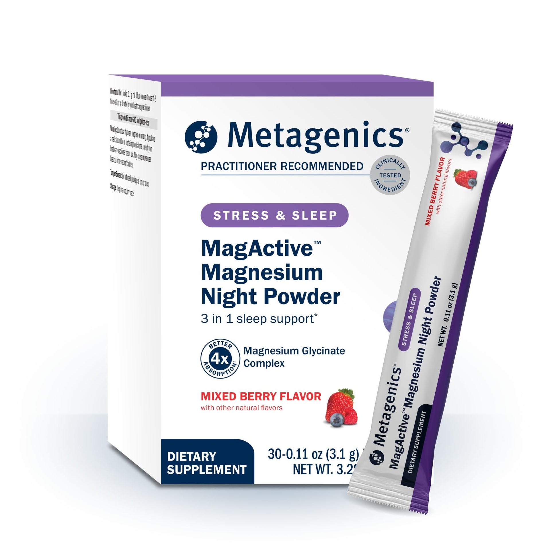 Metagenics MagActive Magnesium Night Powder, 30 Packets