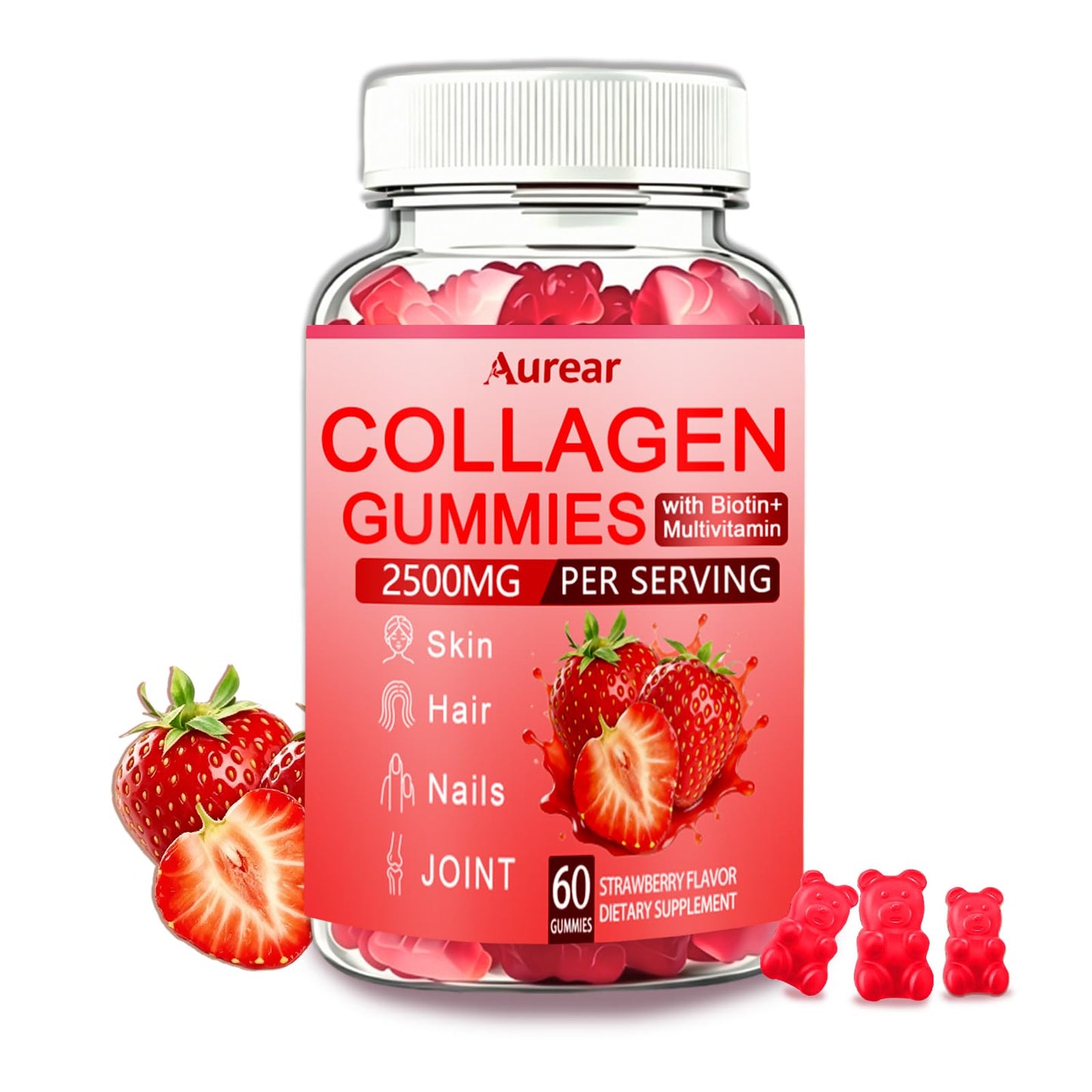 Aurear Collagen Peptides Gummies 60 Count