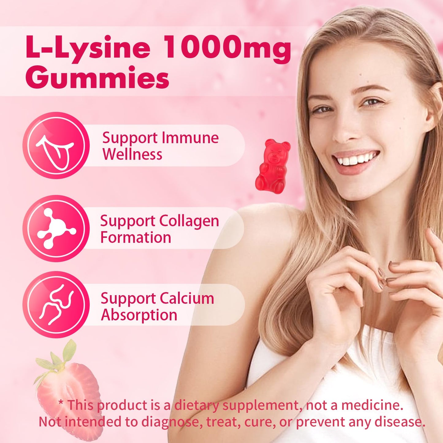 Mchokuu L-Lysine 1000mg Gummies, 60 Count