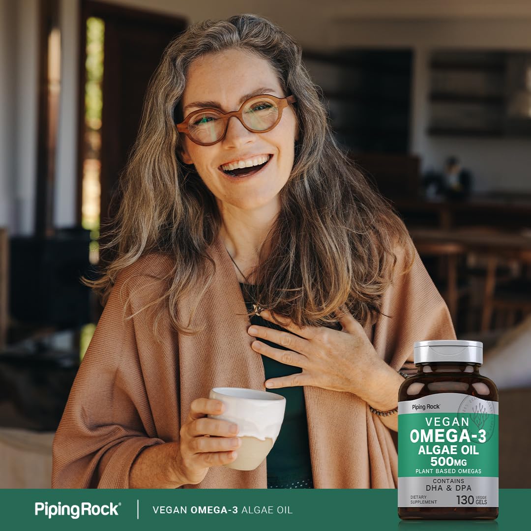 Piping Rock Omega 3 Algae Oil 500mg Softgels 130