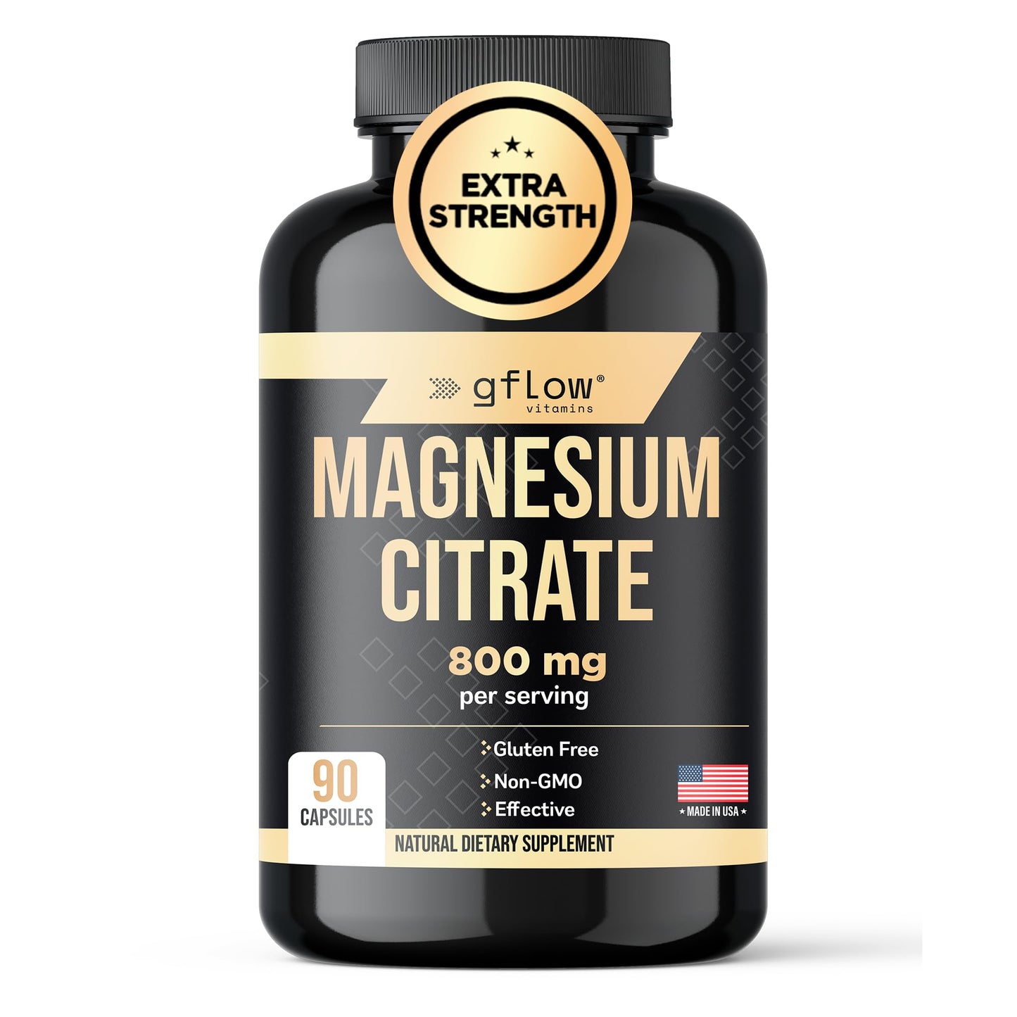 Gflow Vitamins Magnesium Citrate Supplement Capsule 90 Count