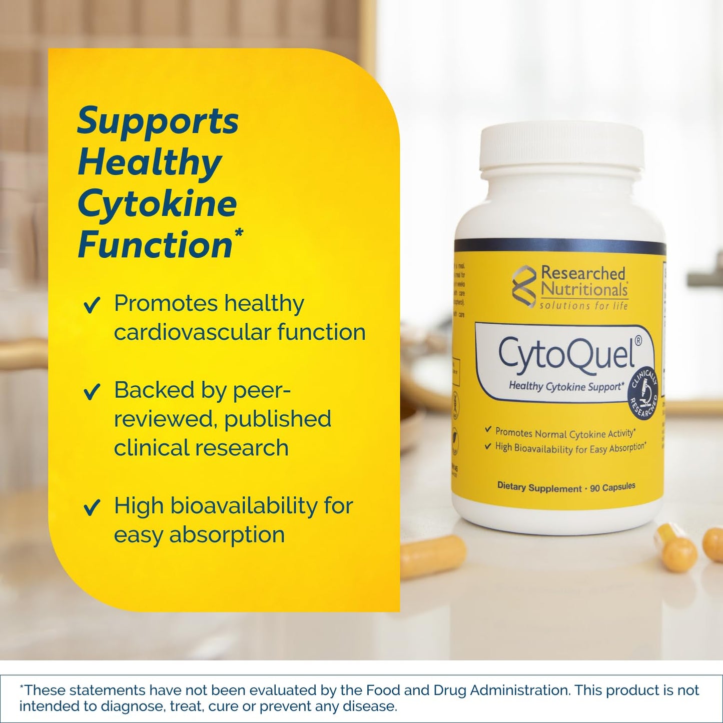 Researched Nutritionals CytoQuel Cytokine Support Capsules 90 Count