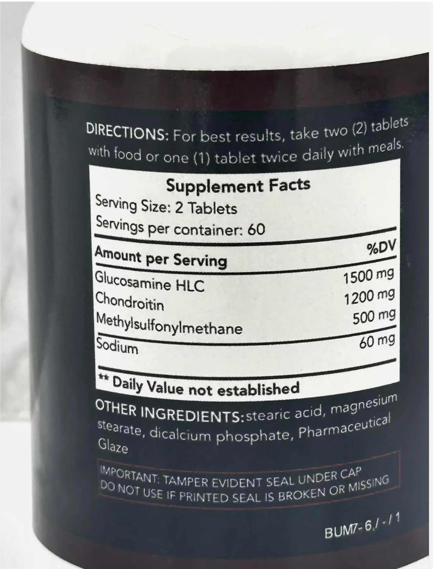 Generic Joint Health & Support Ultra - Flex Supplement with Glucosamine, Chondroitin, Hyaluronic Acid & MSM 120 Tablets