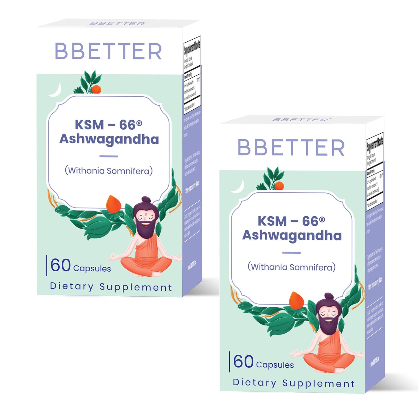 BBETTER Ashwagandha KSM-66 500mg Capsules 120 Count