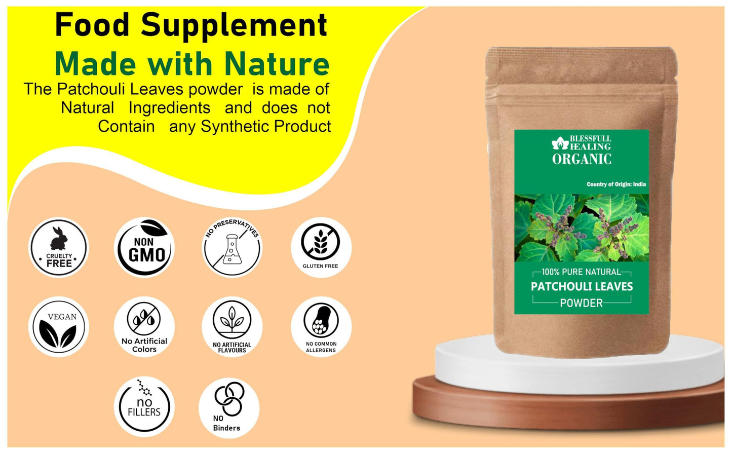 Blessfull Healing Organic Patchouli Leaves Powder 7.05 oz