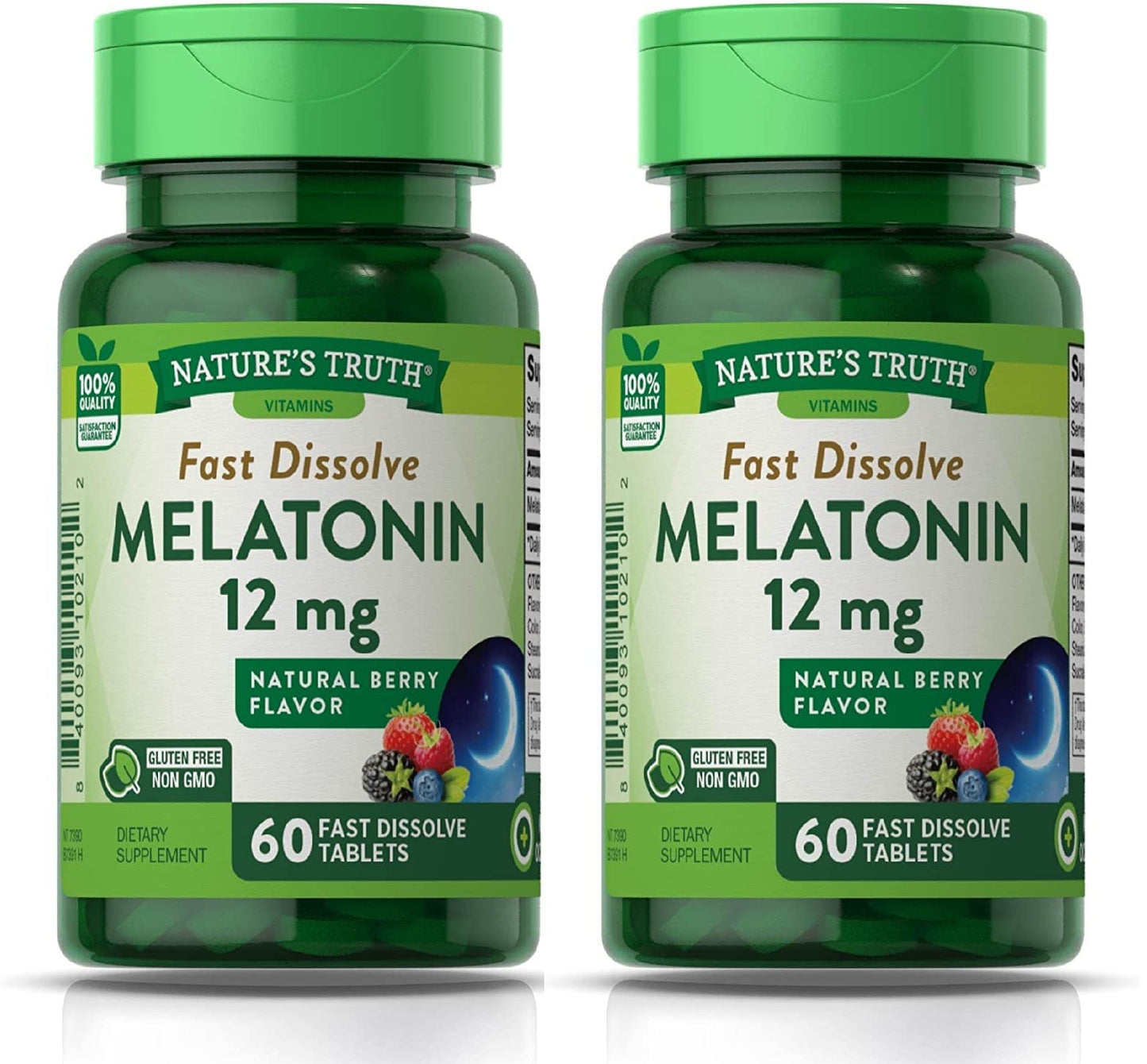 Nature's Truth Melatonin 12 mg, Natural Berry Flavor Tablet, 120 Count