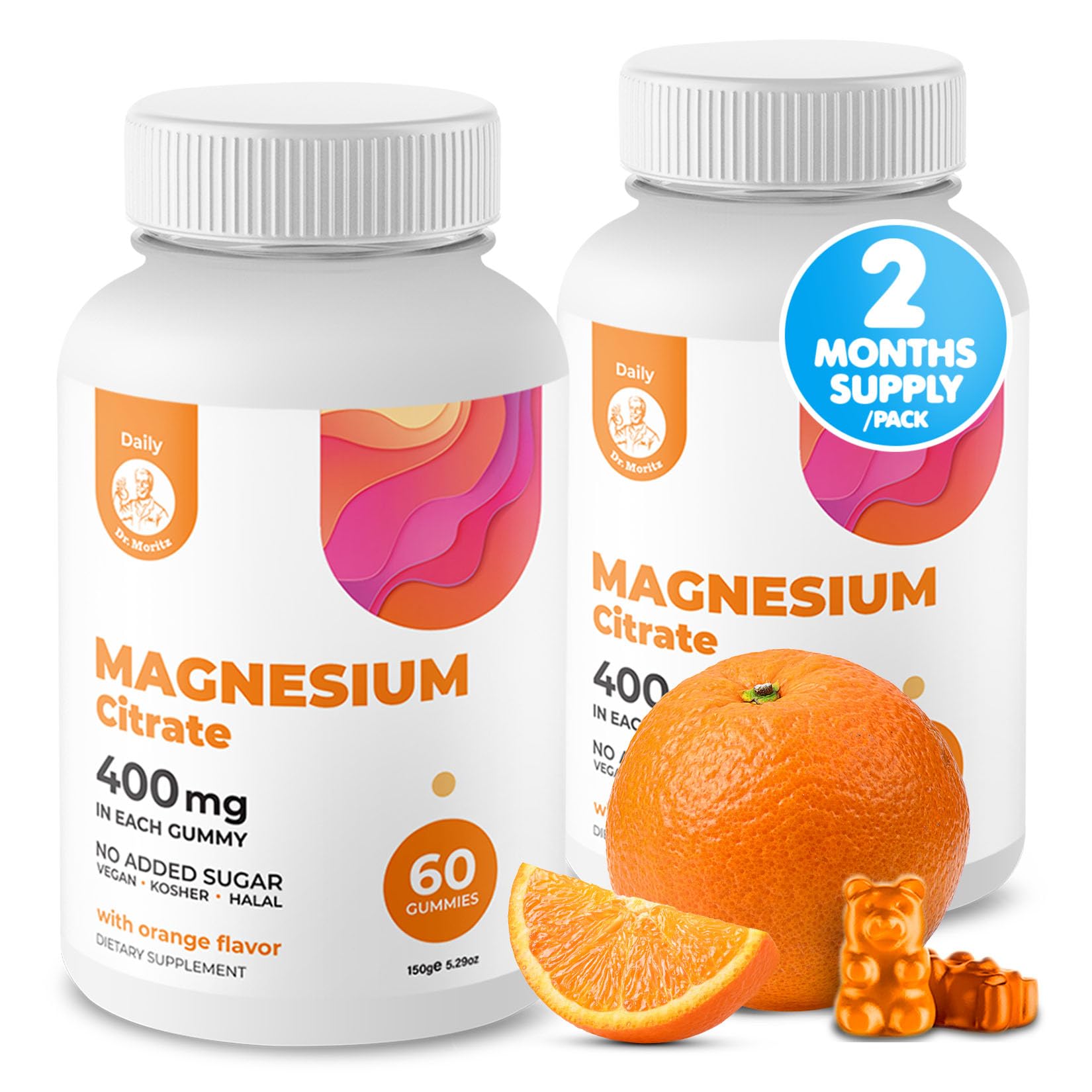 DR. MORITZ Magnesium Gummies Sugar-Free 120 Count