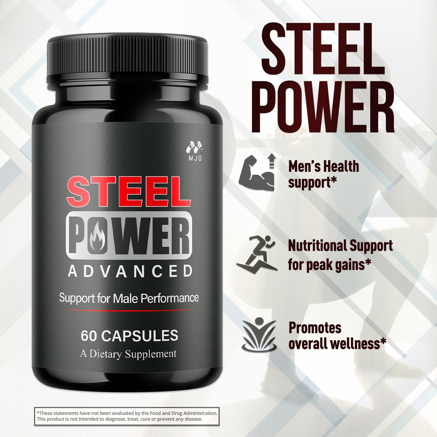 MJO Steel Power for Men Capsules, 120 Capsules