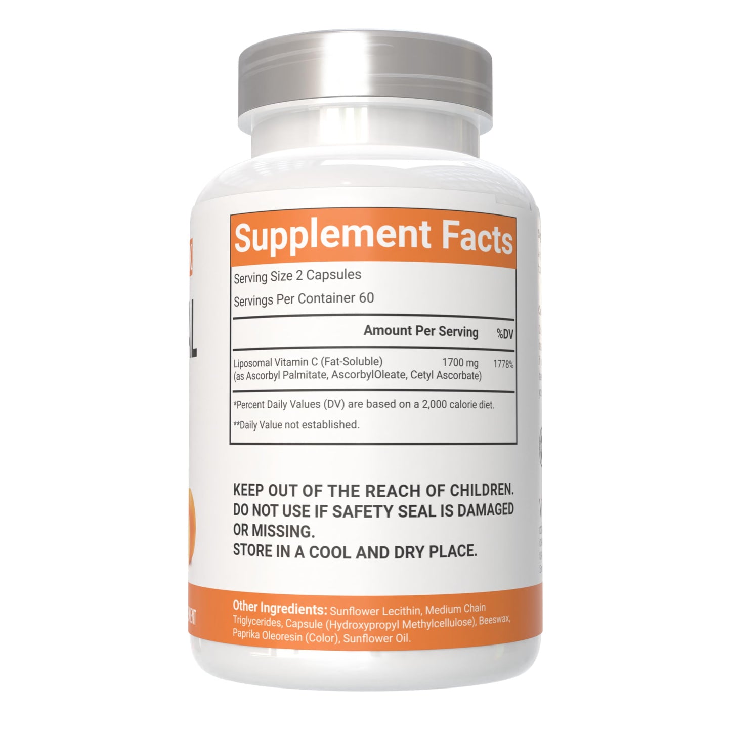 VitaCosmoX Liposomal Vitamin C Supplement 1700mg, 120 Capsules