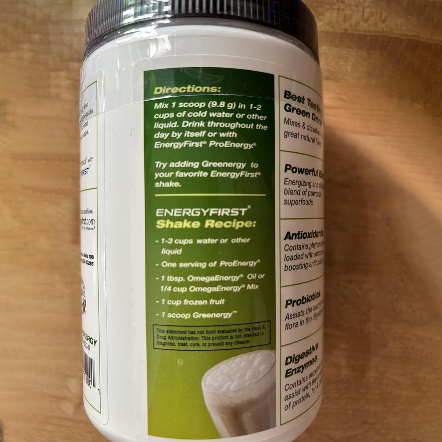 EnergyFirst Energize and Detoxify Greenergy Organic Superfood Powder 10.47 Ounce