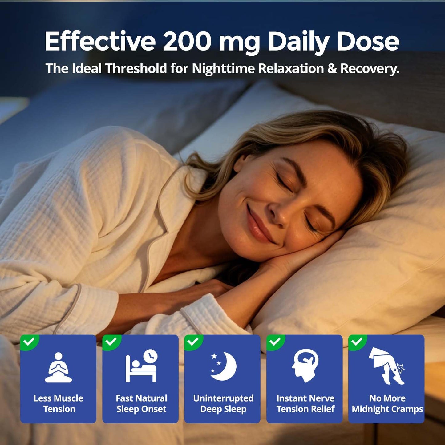 HojaSana Gentle Magnesium Glycinate 200mg Chelated High Absorption 120 Capsules