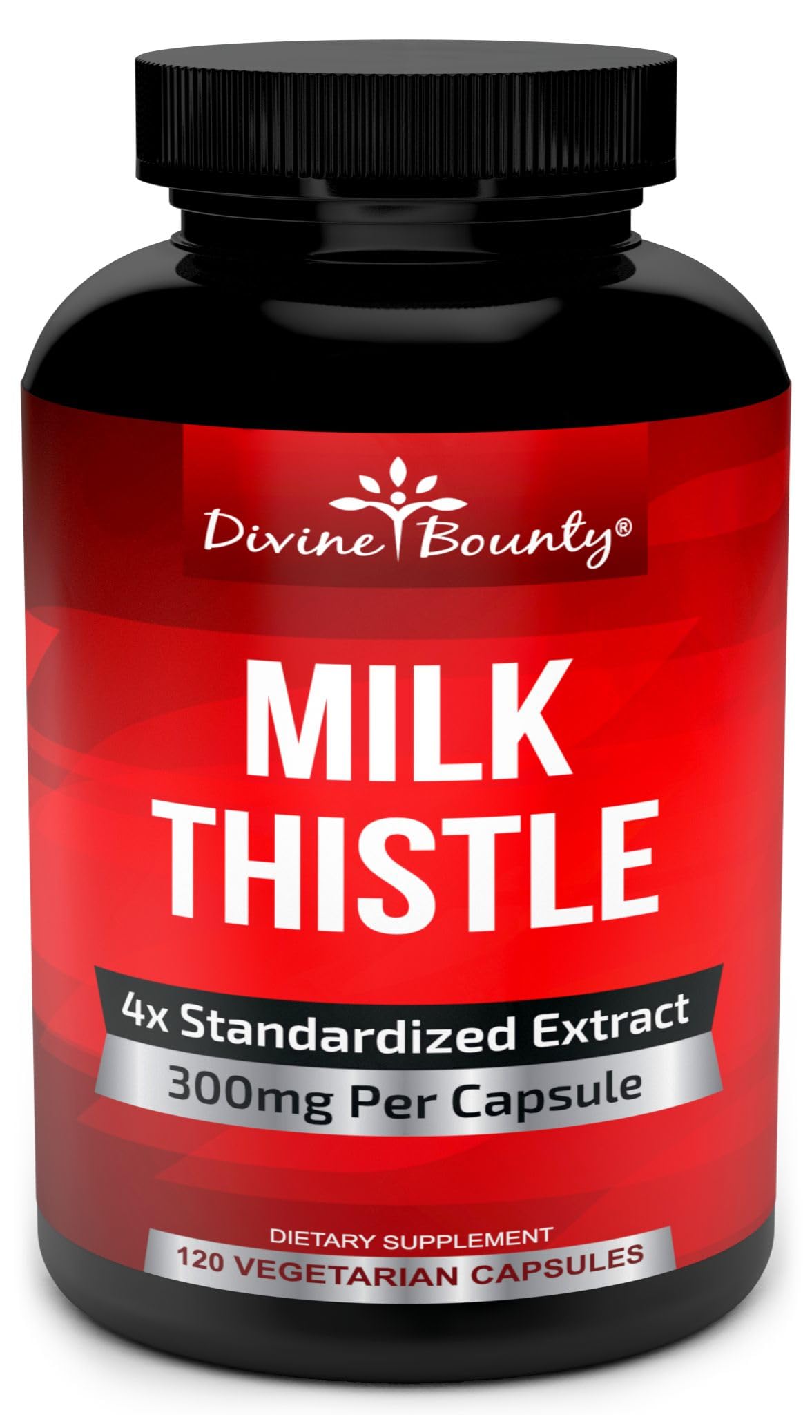 Divine Bounty Milk Thistle Supplement 300mg Seed Extract Capsules 120 Count