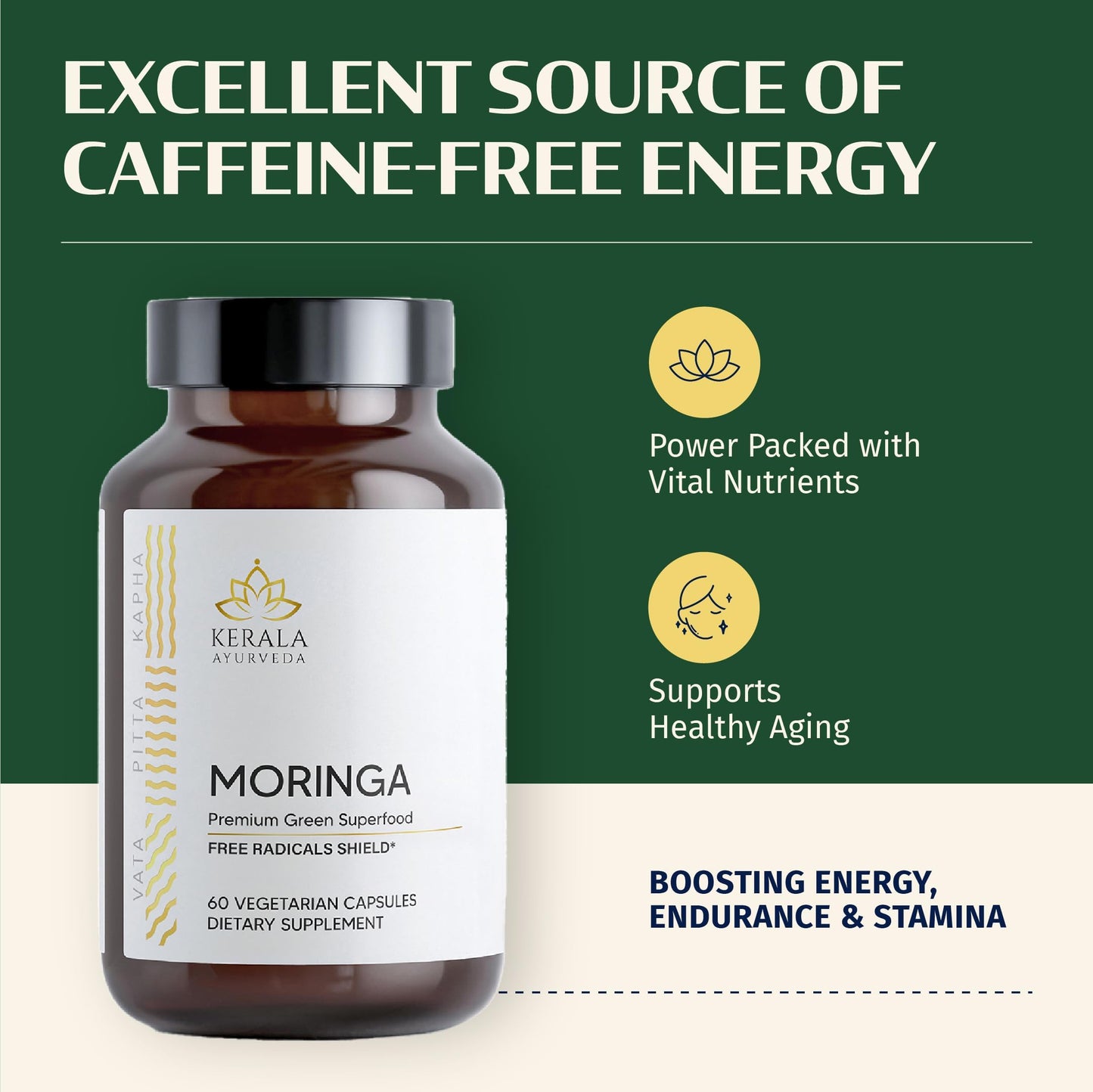 Kerala Ayurveda Moringa 450 mg Leaf Extract, 60 Veg Capsules