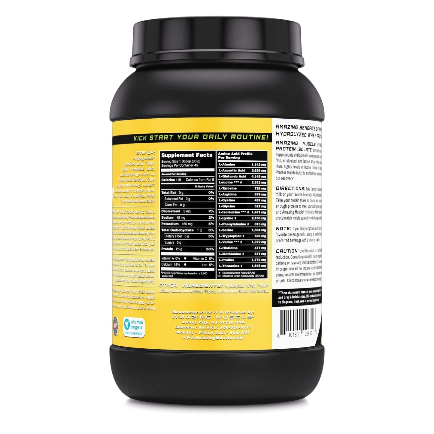 Amazing Muscle Hydrolyzed Whey Protein Isolate Powder, 1 Pack