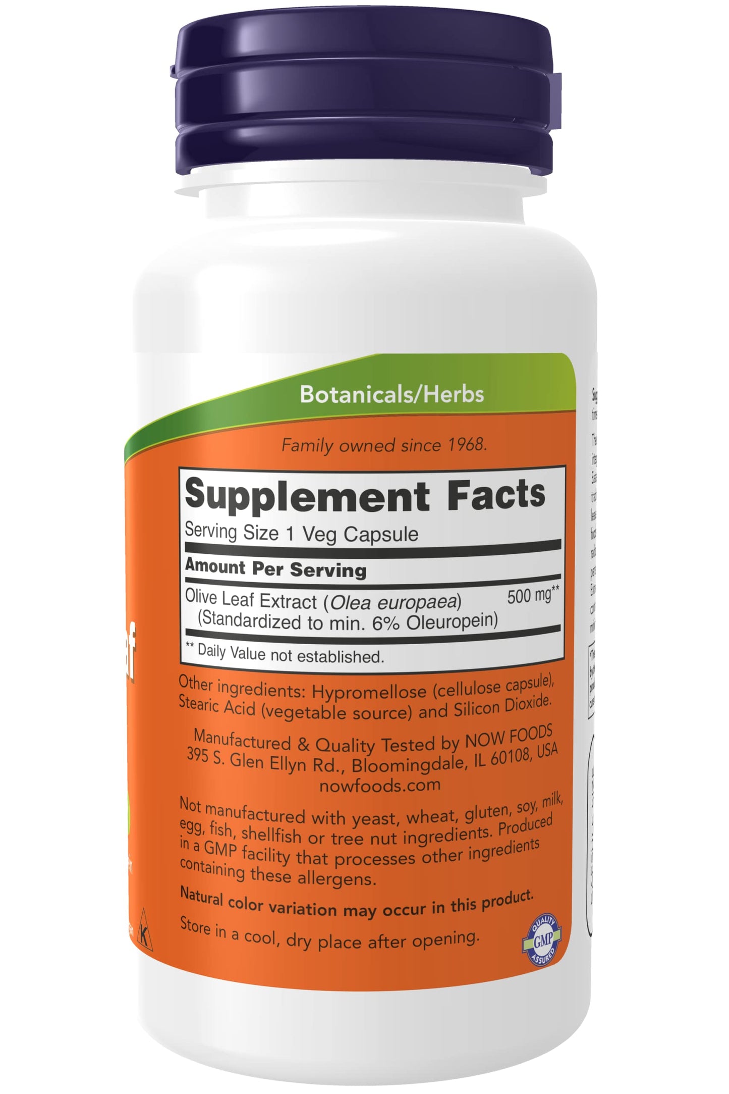 NOW Foods Olive Leaf Extract 500 mg Capsules 60 Count