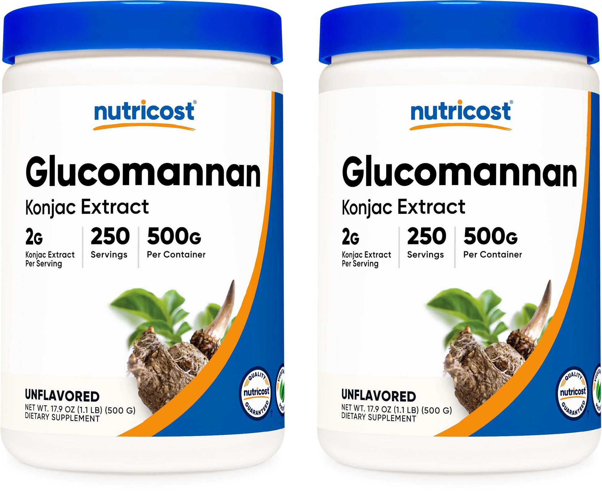 Nutricost Glucomannan Powder 1.1 Pound (Pack of 2)