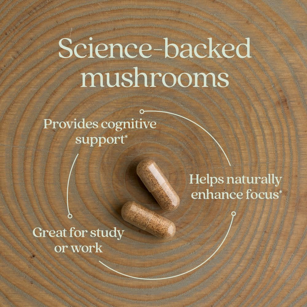 New Chapter LifeShield Mind Force Mushroom Supplement Capsules, 60 Count