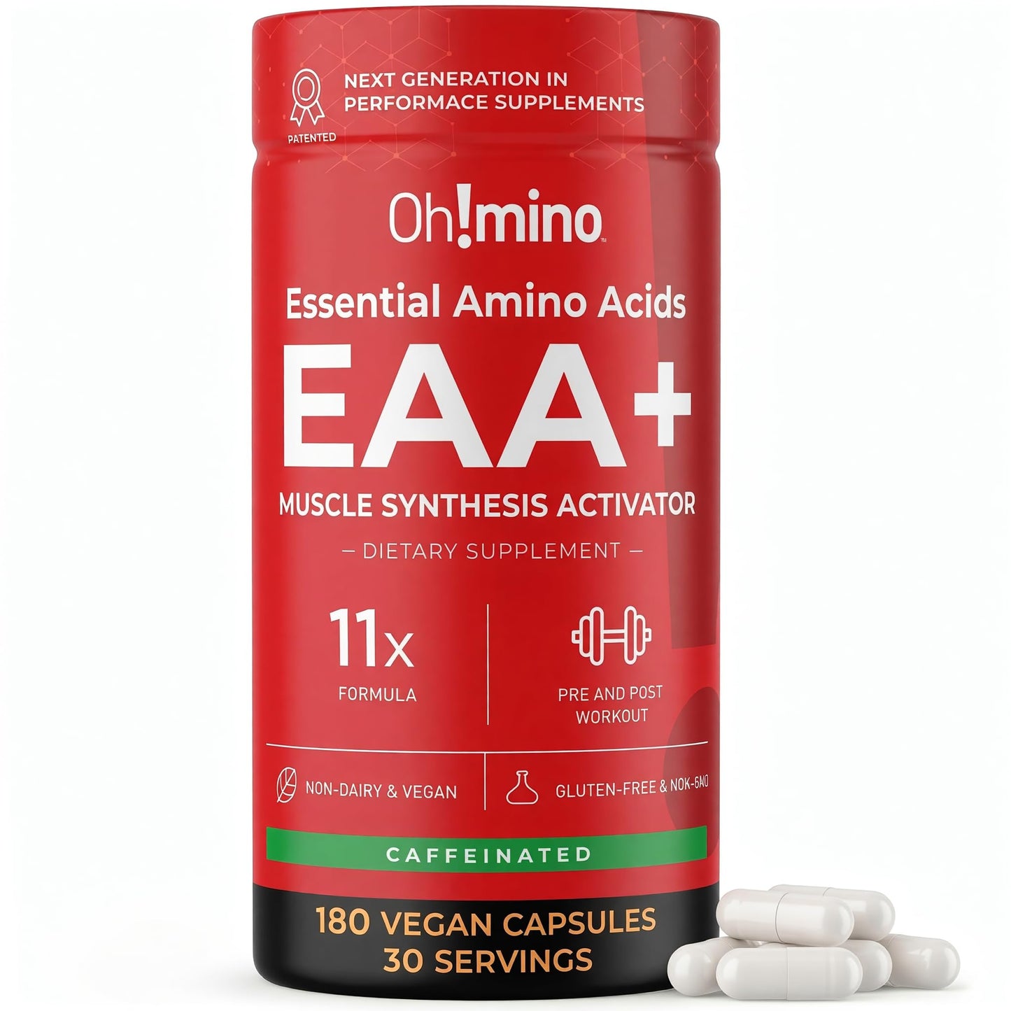 Oh!mino BCAA + EAA Amino Acid Supplement 180 Capsules