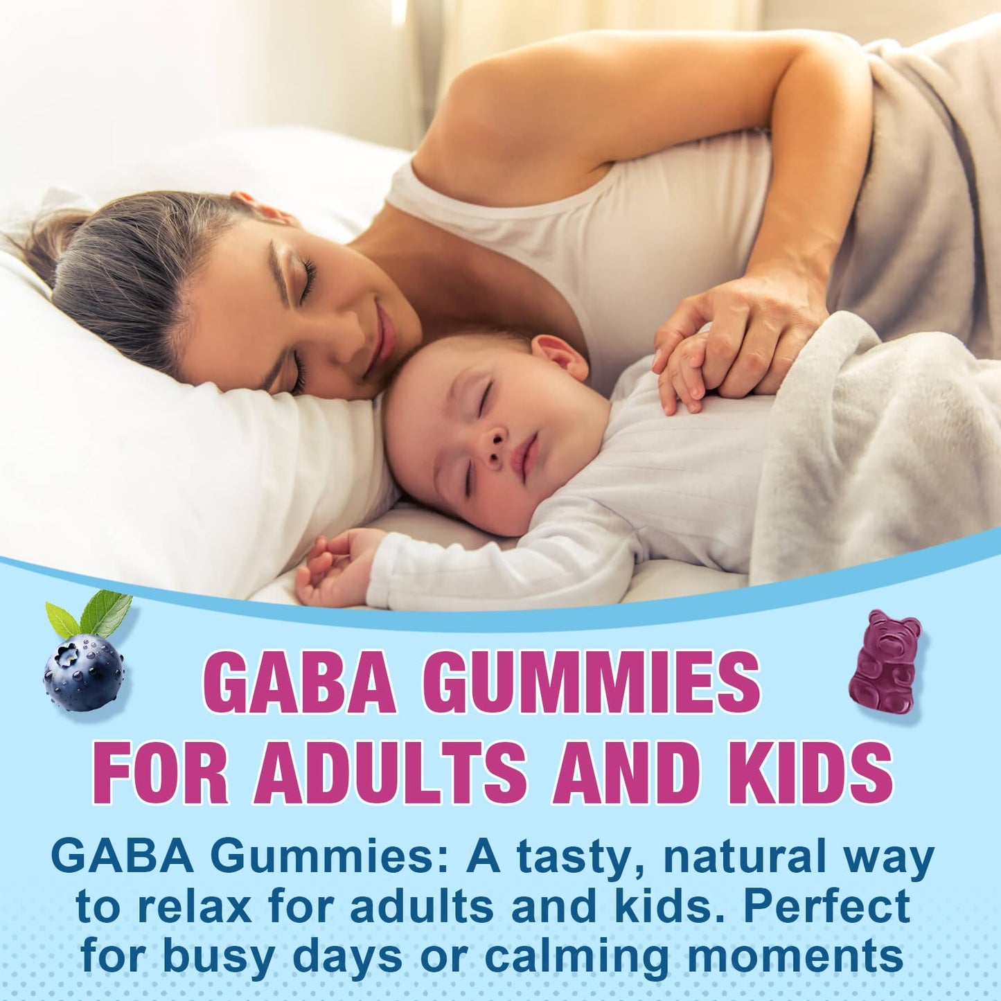 Sijigood Sugar Free Chewable GABA Supplement Gummies 60 Count