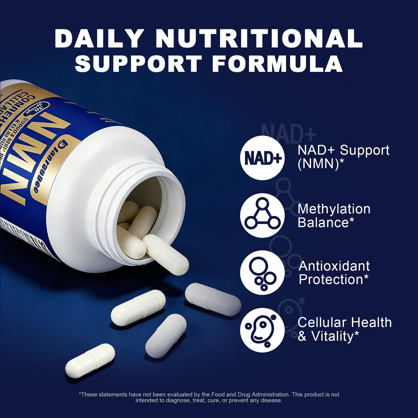 LanranBee Liposomal NMN Supplement Complex 60 Capsules